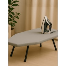 Beylini Mini Ütü Masası Yedek Kılıflı Pratik Konforlu Hafif Asılabilir Taşınabilir Portatif Seyahat Kompakt Ütü Masa 40x90 Cm Gri