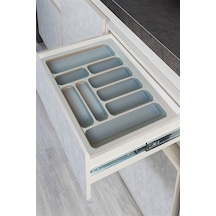 Gri Renk Çekmece Içi Kaşıklık Kepçelik 55x49 Cm 49x40 Ölçülerine Kadar Kesilebilir Gri