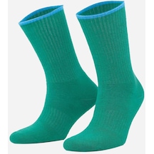 Aytuğ Kadın Pamuklu Kışlık Tekli Yeşil Havlu Soket Çorap - A-44084-y