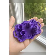 Zeroxo Minyatür Çay Seti Dekoratif Tepsili Biblo 10x7 Cm