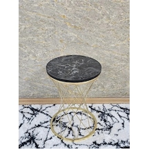 Gold Kaplama Pota Sehpa - Sehpa - Ahşap Sehpa - Metal Sehpa - Sun Tabla5