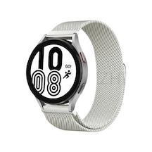 Galaxy Uyumlu Watch 4 Metal Mıknatıslı Kordon  - Gümüş