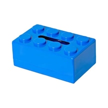 Lego Tipi Yapı Taşı Mendil Kutusu 20x13x8 Cm Mavi Mavi