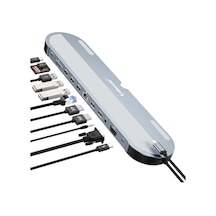 Lemorele Tc28, 12 İn 1 Type-c Hub Dock Ve Laptop Standı - 3 Ekran Destekli, 2x 4k Hdmı 1x Vga Rj45 Ethernet