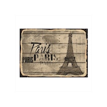 Bedeko Paris Eyfel Kulesi Desenli Ahşap Tablo 50cm X 70cm