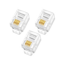 Tel.İnce Soketi 4P/4C 100 Lük Paket Ahize Kablosu Soketi Powerm
