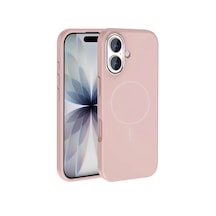 Apple Uyumlu iPhone 17 Kılıf M-safe Şarj Özellikli Metal Kamera Çerçeveli Zore Edi Silikon Kapak Rosegold