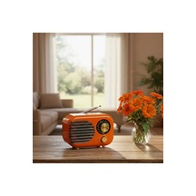 Turuncu Nostaljik Ve Dekoratif Radyo Bt+fm+usb+sd