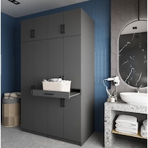 Modena Çamaşır Ve Kurutma Makinesi Dolabı Banyo Dolabı Füme Füme
