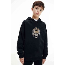 Tshirthane Star Wars Baskılı Unisex Çocuk Kapüşonlu Siyah Sweatshirt (528756152) Siyah