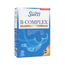Swiss Bork B-complex Vitamin Aktif Form B1-b2-b3-b5-b6-b7-b9 , B12 Methylcobalamin 30 Kapsül