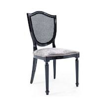 Kupa Hasırlı Ahşap Sandalye Siyah