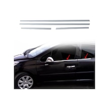 Peugeot 207 Krom Cam Çıtası Takımı 4Parça Paslanmaz Çelik N11.5557