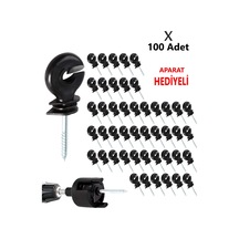 1. Kalite İzolatör Elektrikli Çit Teli İçin Vidalı 100 Adet-izalatör Sıkma Aparatı Hediye