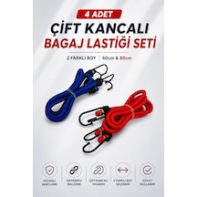 4 Adet Çift Kancalı Bagaj Lastiği Seti - 2 Farklı Boy 60cm Ve 80cm - Sabitleme Lastiği