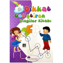 +5 Yaş Dikkat Geliştiren Çizgiler Kitabı Mor Şemsiye