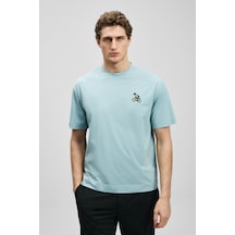 Lufian Mario Modern Grafik Erkek T-shirt 111020283 Mavi