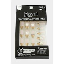 Misyul - 820 - Taşlı Takma Tırnak 24 Adet - Csmo-tex - Açık Pembe
