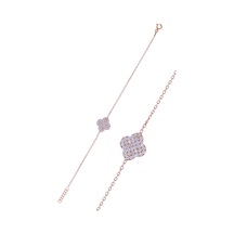 Yonca Tasarım Sık Zirkon Taşlı Rose Kaplama Gümüş Kadın Bileklik 201025127 Gümüş
