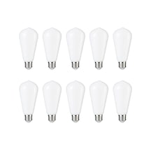 Orbus Milky 10lu St6w Led Filament Ampul Beyaz Cam, Sarı Işık, 6w 540 Lümen E27 Duy
