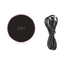 Prestigegoods Moxo N8 Akıllı Kablosuz Şarj Cihazı, Akıllı Çipli, Kaymaz Ayak Pedi, Hızlı Şarj, 5v 2a, 78.45mm, Black&red