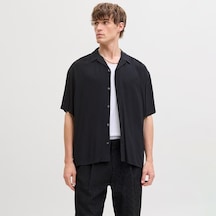 Jack & Jones Jack Jones Kısa Kol Gömlek Jeff Resort Solid Siyah Jack & Jones Jack Jones Kısa Kol Gömlek Jeff Resort Solid Siyah