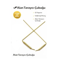 %100 Saf Pirinç Alan Tarama Çubuğu El Yapımı Profesyonel Define & Enerji Tespit Çubuğu 2 Li Set