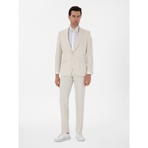 Cacharel Ekru Slim Fit Şal Yaka Smokin Damatlık Bej