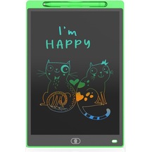 Mufunye Lcd Yazı Tableti, 8,5 İnç Elektronik Beyaz Tahta, Orta Boy Kalem, Yeşil Yeşil