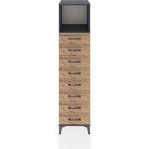Hyperion Dolap Tek Raflı 8 Çekmeceli 44x44x182 Antrasit-çam Antrasit