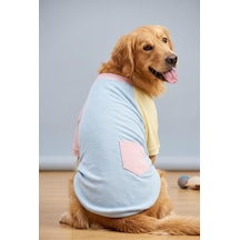 Bubbles Pastel Orta Ve Büyük Irk Köpek Tişörtü Lacivert Kırmızı Yazlık Köpek Kıyafeti