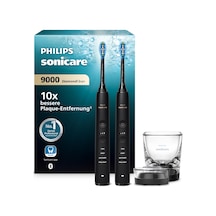 Philips Sonicare Diamondclean 9000 Elektrikli Diş Fırçası, Uygulamalı Sonic Diş Fırçası, Basınç Kontrolü, 4 Fırçalama Modu, 3 Yoğunluk Seviyesi, Şarj Camı, Siyah, İkili Paket, Hx9914/54