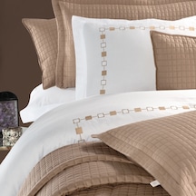PASIONI-Saten-Elegante-Camel Çift Kişilik Yatak Örtüsü Takımı