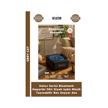 Delux Serisi Bluetooth Hoparlör D61 Siyah Işıklı Müzik Taşınabilir Box Seyyar Ses