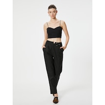 Koton Askılı Crop Üst Kalp Yaka Pamuklu Slim Fit Siyah 4sak30009ew Siyah Koton Askılı Crop Üst Kalp Yaka Pamuklu Slim Fit Siyah 4sak30009ew Siyah