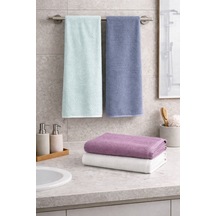 4 Lü 50x90 El Yüz Havlusu Seti Yumuşak Dokulu Emici Banyo Havlusu Renkli