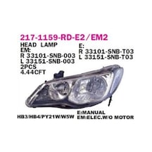 Honda Civic 2006-2009 Far Fd6 Sedan Elektrikli Bronz Sol Oem No:33151snbg51