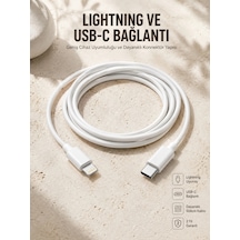 Type-c Ligtning 30w İos Şarj Kablosu Hızlı Şarj Kablosu Beyaz