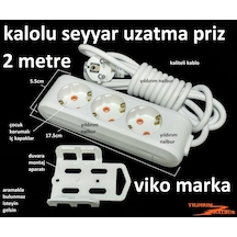 Viko Seyyar Kablo 2metre Uzatma Kablo Ara Kablo Korumalı Beyaz