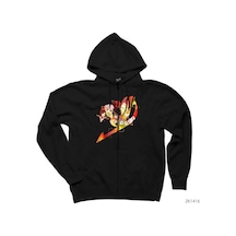 Fair Tail Siyah Fermuarlı Kapşonlu Sweatshirt Siyah Fair Tail Siyah Fermuarlı Kapşonlu Sweatshirt Siyah