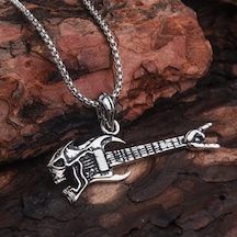 Elektro Gitar Rock Erkek Kolye Çelik Takı Aksesuar K24 T5