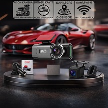 Tr G300 Plus 4k Gps G-sensör Gece Görüşü Wifi Arka-ön Araç İçi Kamera