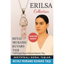 Sertifikalı Çivi Model Beyaz Murano Kuvars Doğal Taş Kolye Yaratıcılığı Geliştirir Beyaz