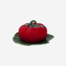 Bordallo Pinheiro Kırmızı Seramik Tereyağlık 20 Cm