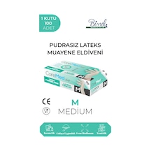 Lateks Pudrasız Muayene Eldiveni M-1 Paket 100'lü