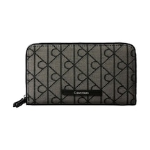 Calvin Klein Emblem Aop Jcqrd Pas, 7ul Siyah Kadın Cüzdan