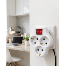 3 Çıkışlı Topraklı Priz Adaptörü Anahtarlı Uczzdlyn3luanahtarlıgolyat-4 0