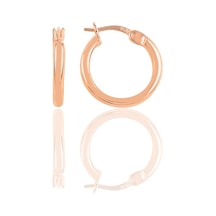 Gümüş Rose 16 Mm Şarnel Halka Küpe
