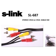 Slink Sl687 3Rca To 3Rca 5Mt Kablo