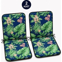 2adet Rattan Arkalıklısandalye Minderi Kalınlık 4cm Tropikalyeşil Yeşil